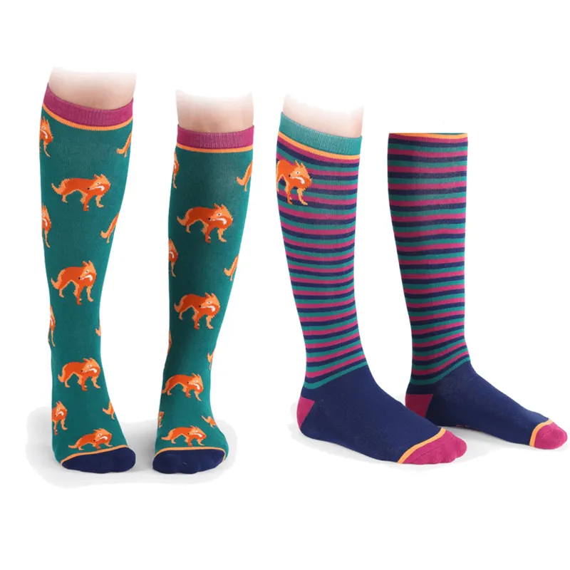 Shires Childrens Everyday Socks 2 Pack - Fox